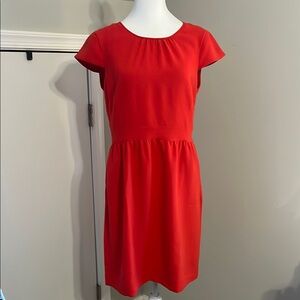 J. Crew Red work dress 8 with cap sleeves